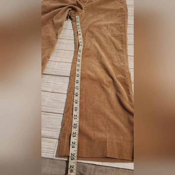 Theory Corduroy Wide Legs Cropped Tan Pants Size 6 - Picture 7 of 11